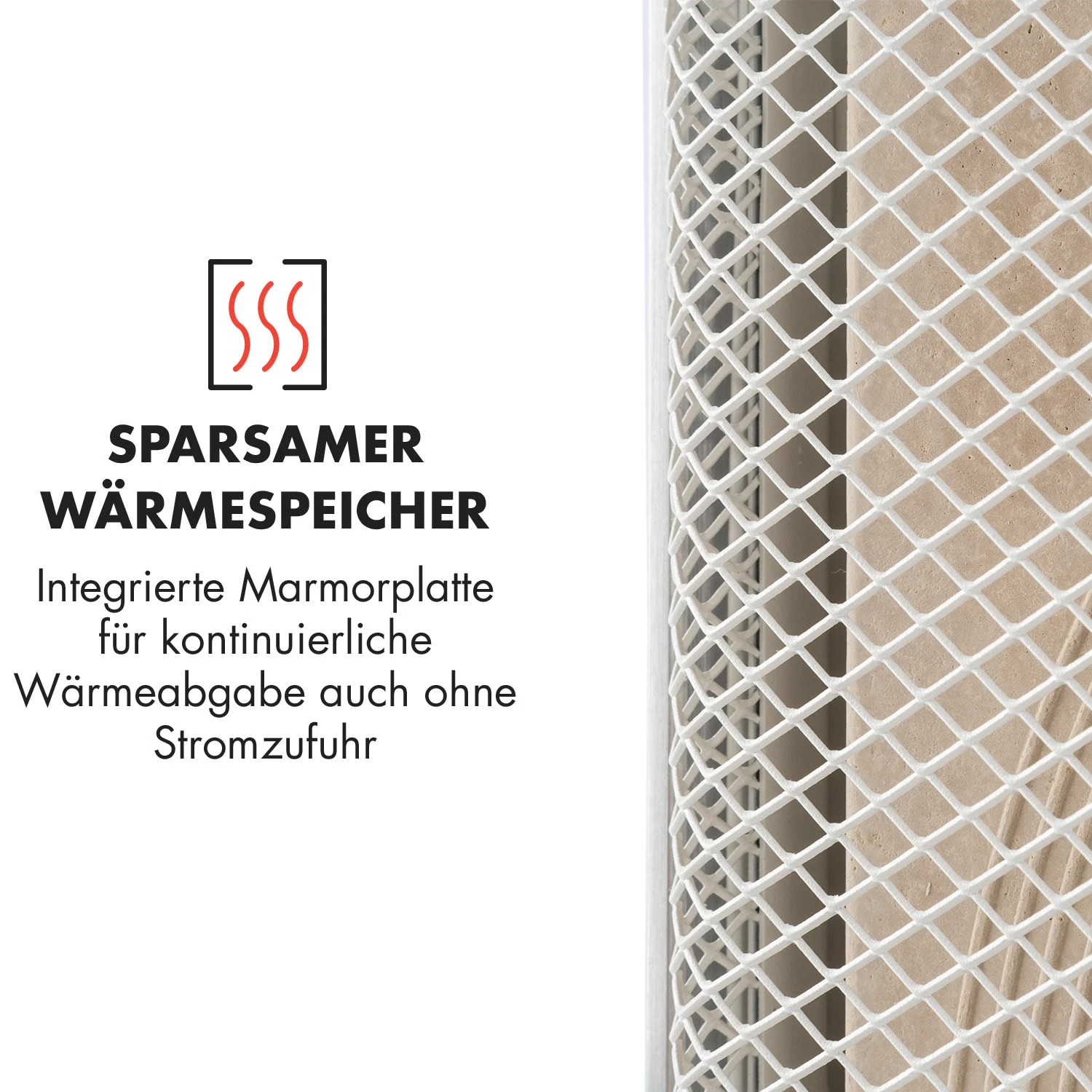 HeatPal Marble Infrarot-Heizung 1300W Wärmespeicher Marmor Aluminium – Bild 5