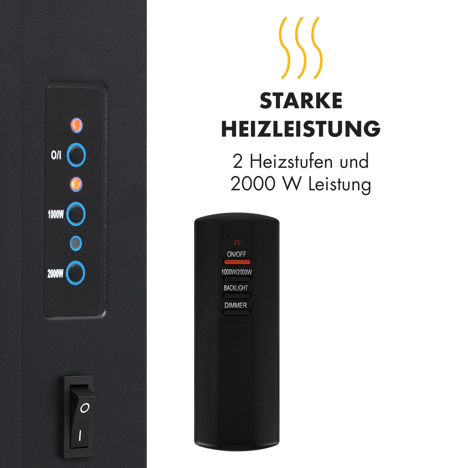 Lausanne Vertical Elektrischer Kamin 1000 Oder 2000W Feuerillusion – Bild 4