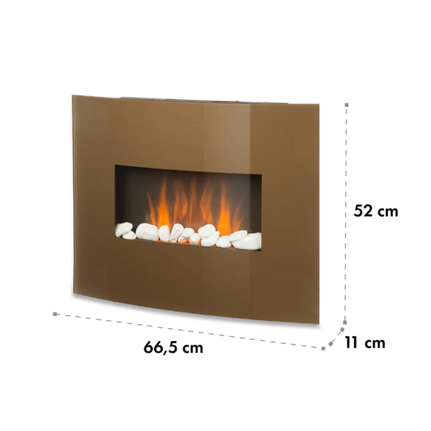 Curved Copper L&F Elektrischer Kamin 1000/2000W Glas Fernbedienung – Bild 7