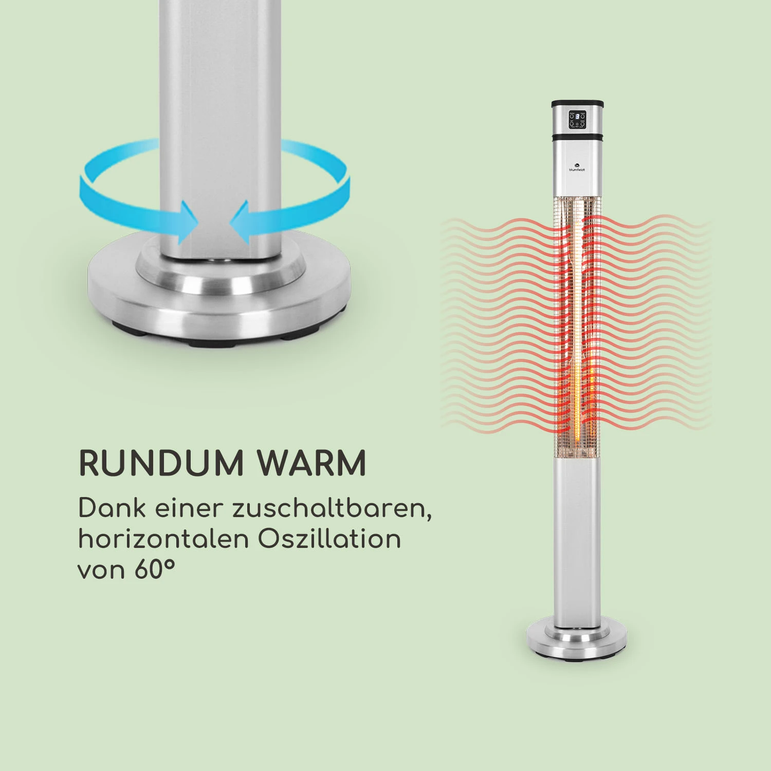 Heat Guru Plus Infrarot-Heizstrahler 2000W 3 Heizstufen Fernbedienung – Bild 3