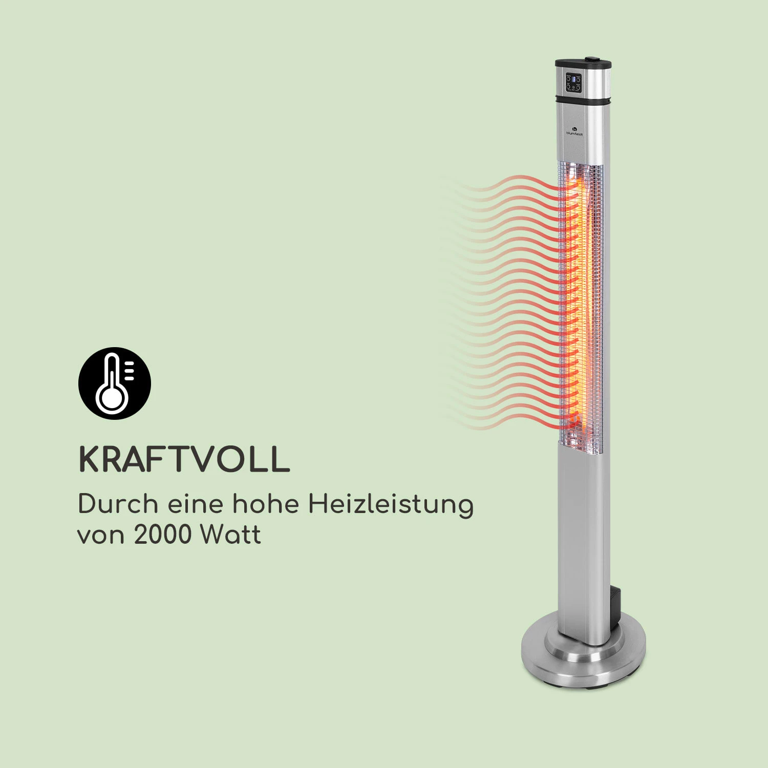 Heat Guru Plus Infrarot-Heizstrahler 2000W 3 Heizstufen Fernbedienung – Bild 6