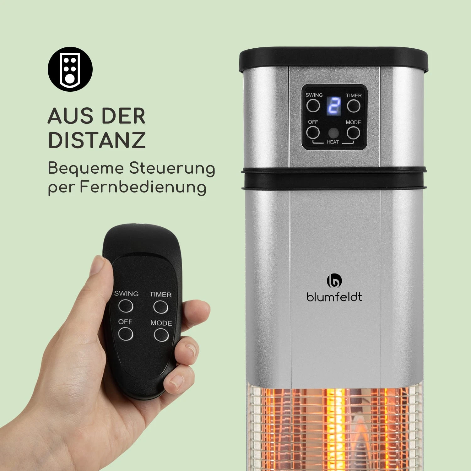 Heat Guru Plus Infrarot-Heizstrahler 2000W 3 Heizstufen Fernbedienung – Bild 8