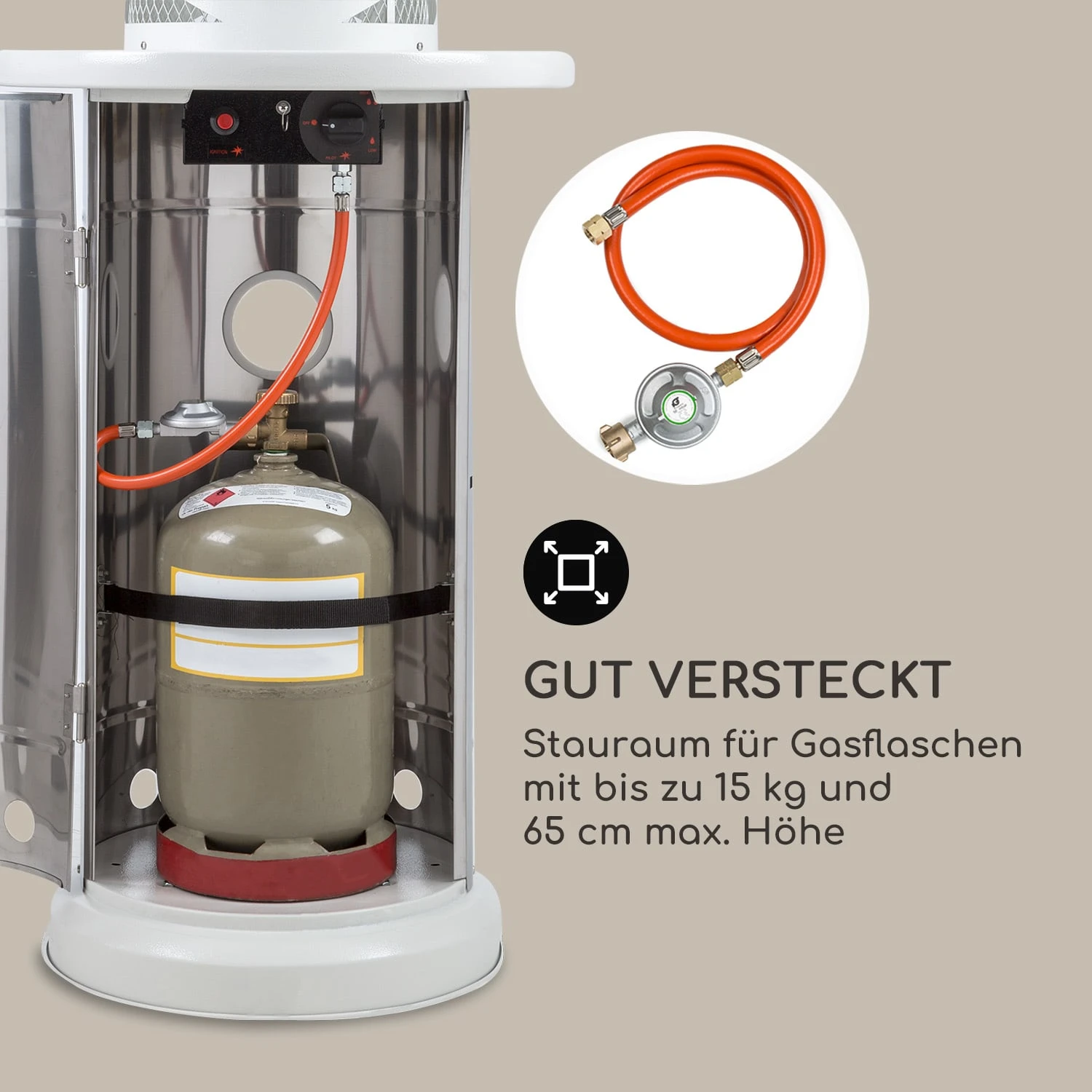 Goldflame Style Terrassenheizstrahler 11,2 KW 360°-Blick Mobil – Bild 4