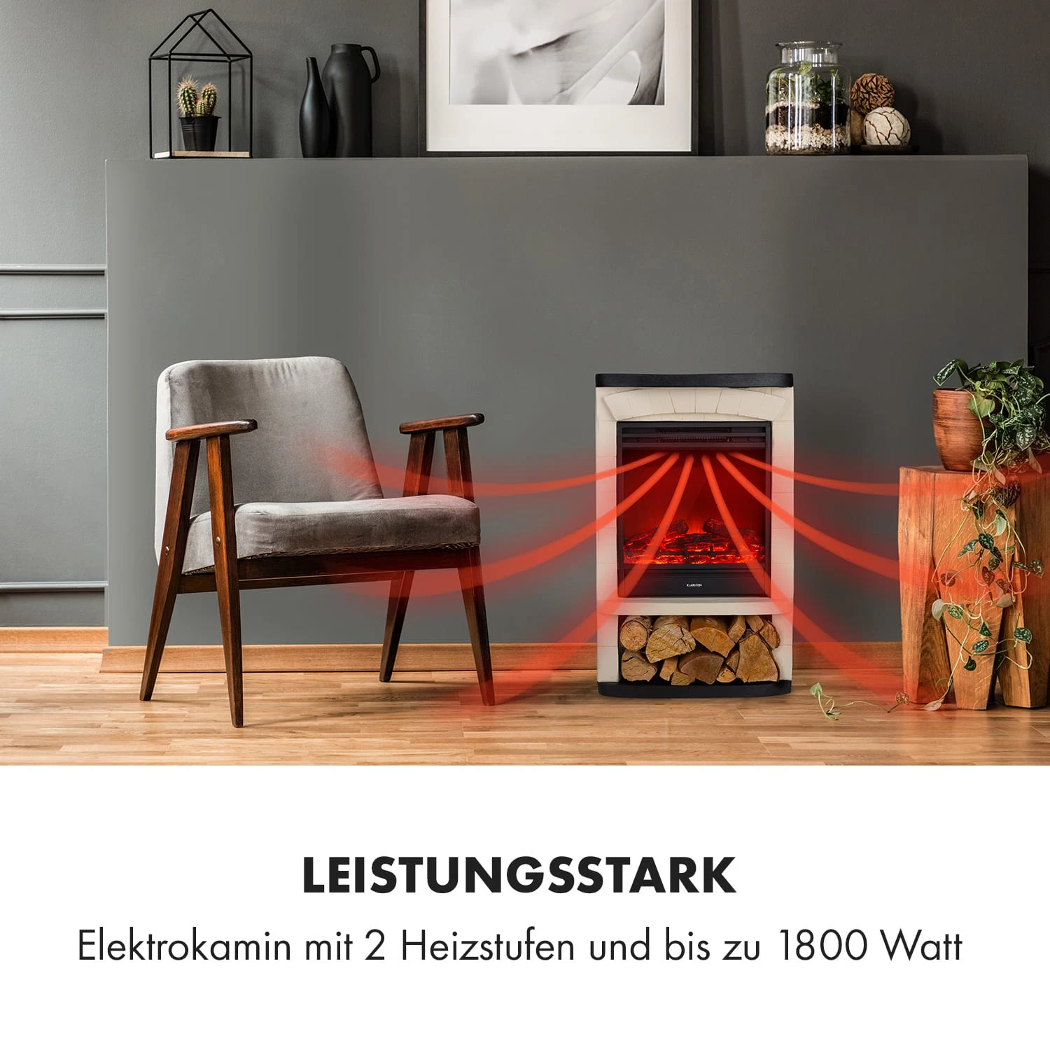 Carinthia Elektrokamin 1800W LED Wochentimer Fernbedienung Heizer – Bild 2