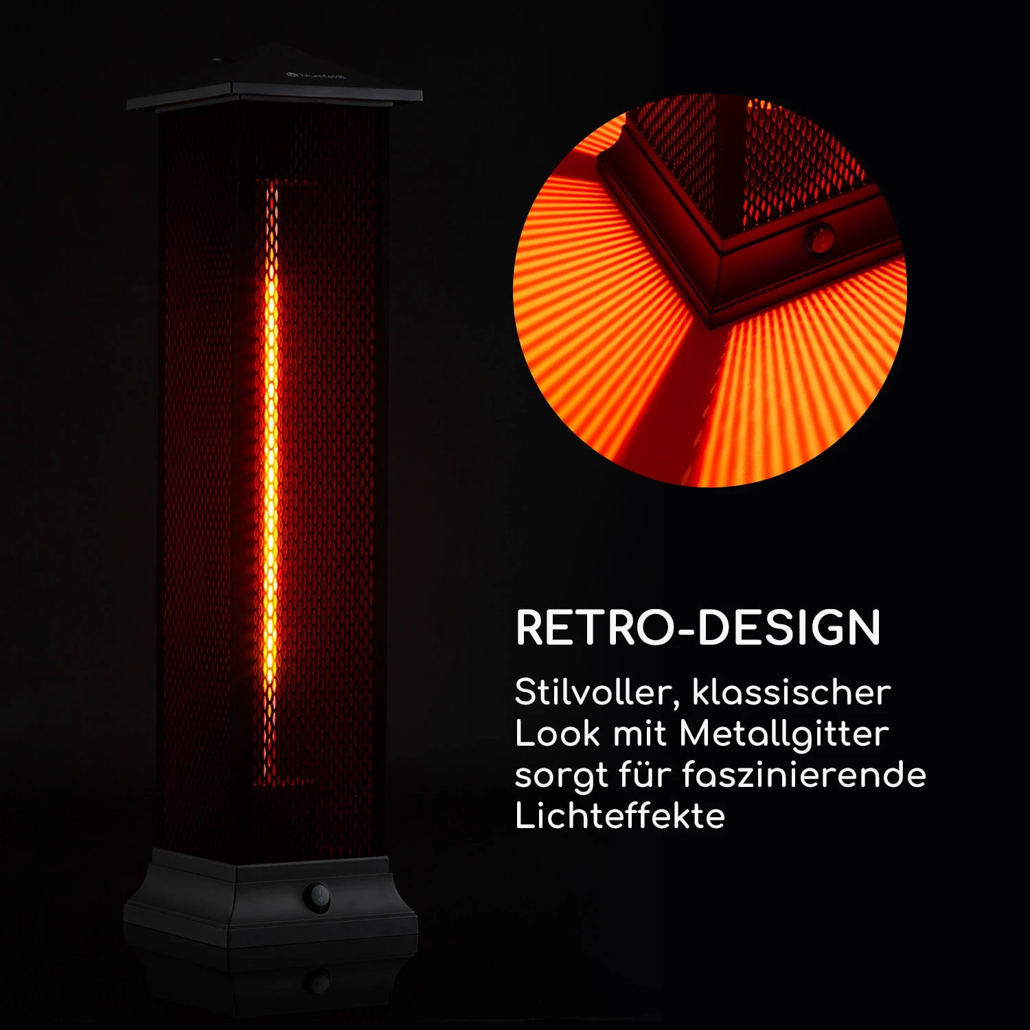 Heat Tower Infrarot-Heizstrahler 1500W Carbon-Heizelement IP55 – Bild 5