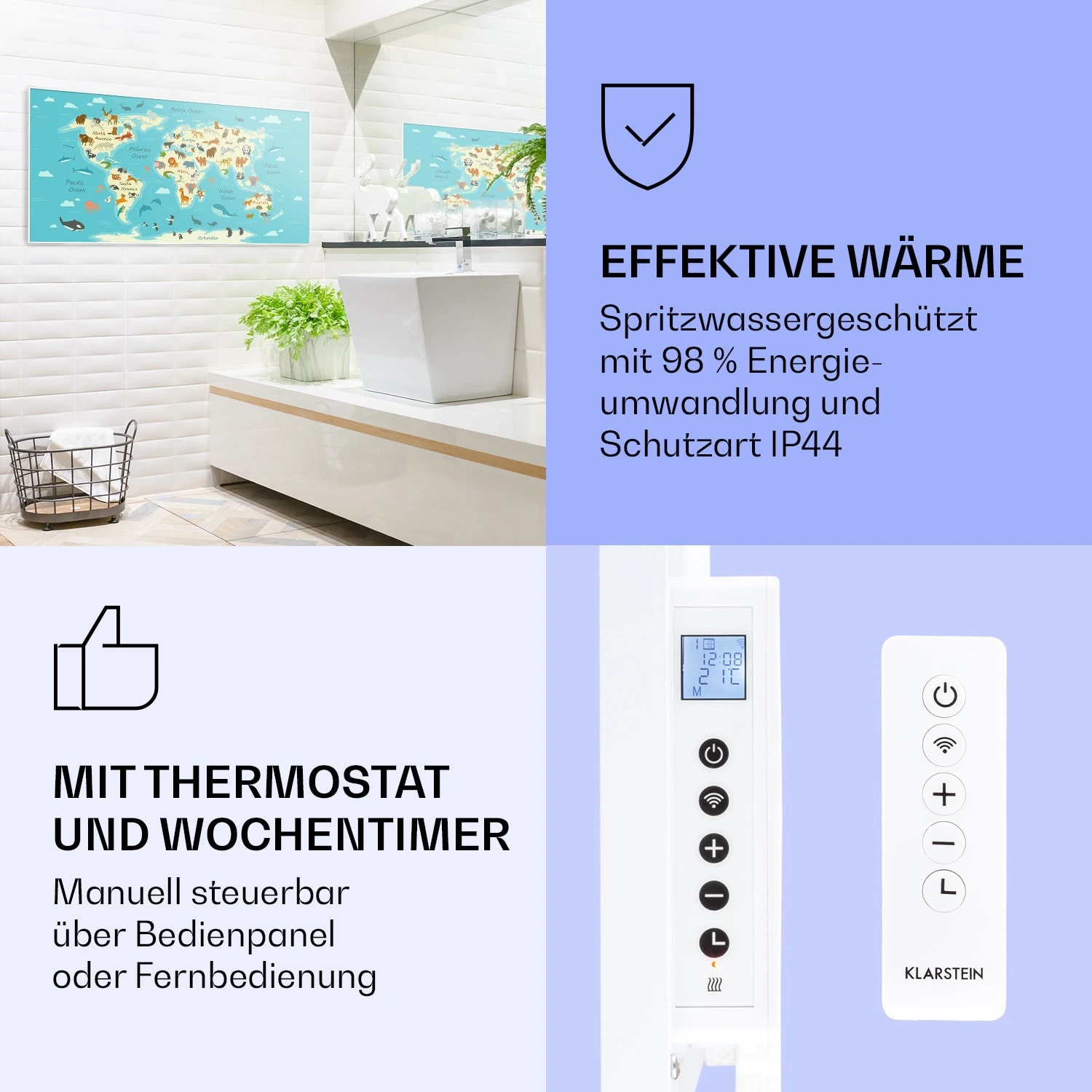 Wonderwall Air Art Smart Infrarotheizung 120x60cm 700W App – Bild 4