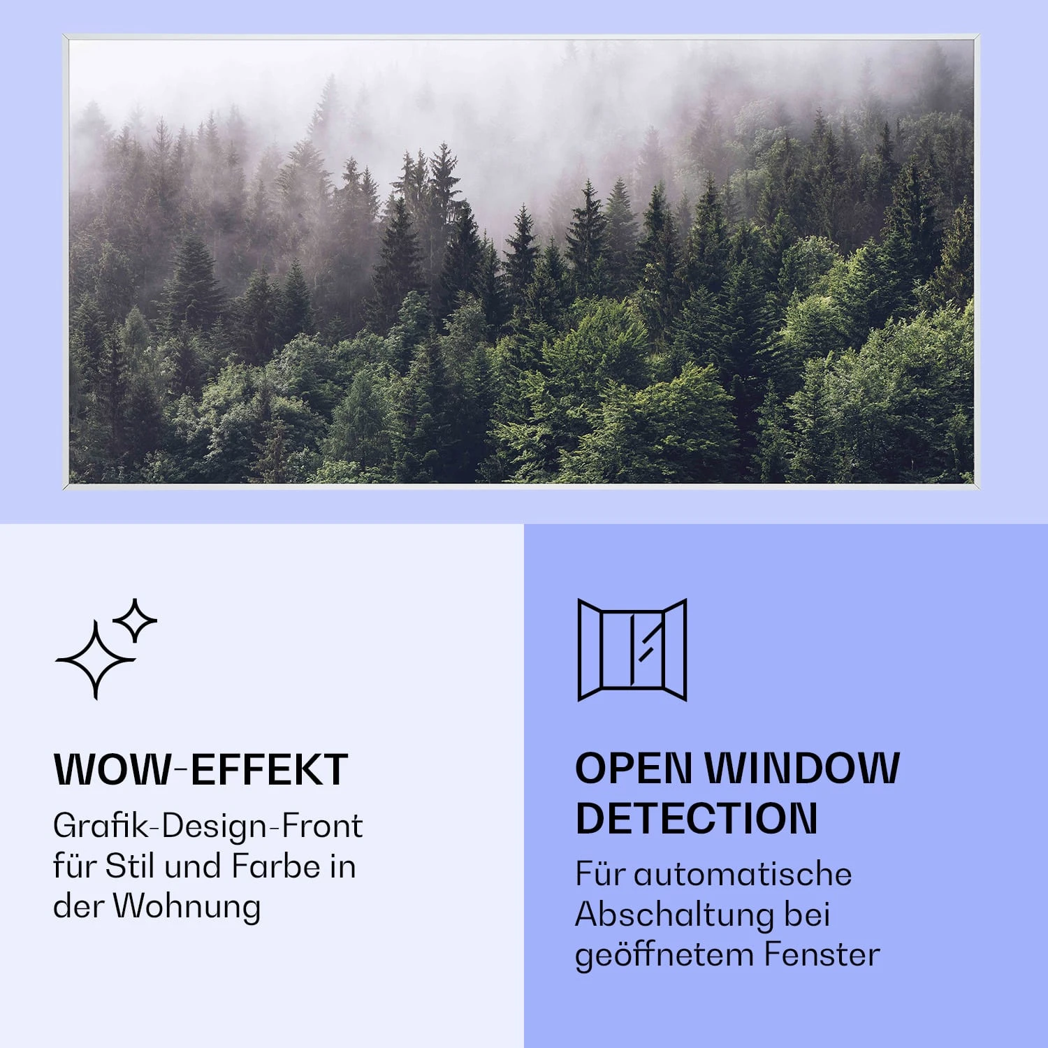 Wonderwall Air Art Smart Infrarotheizung Wald 120x60cm 700W – Bild 6