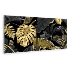 Wonderwall Air Art Smart Infrarotheizung Schwarzes Blatt 120x60cm 700W