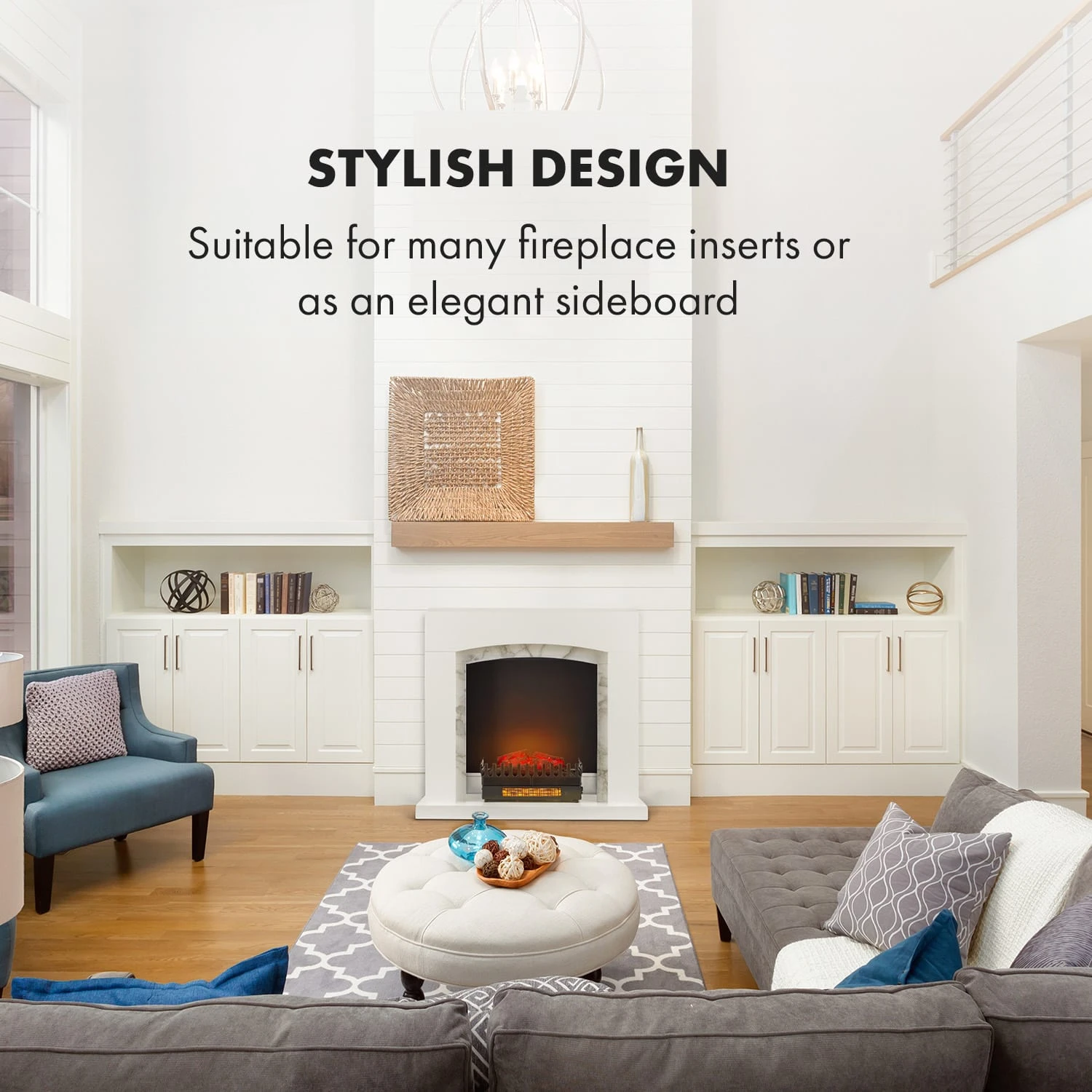 Studio Frame II Kamingehäuse + Kamini Kamineinsatz MDF Klassisches Design – Bild 2